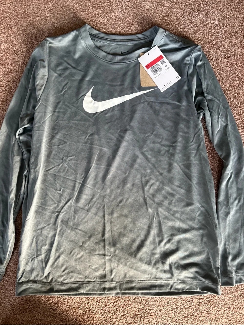 Nike Kids Boys set kit bundle of 3 long sleeve athletic tshirts size large NWT